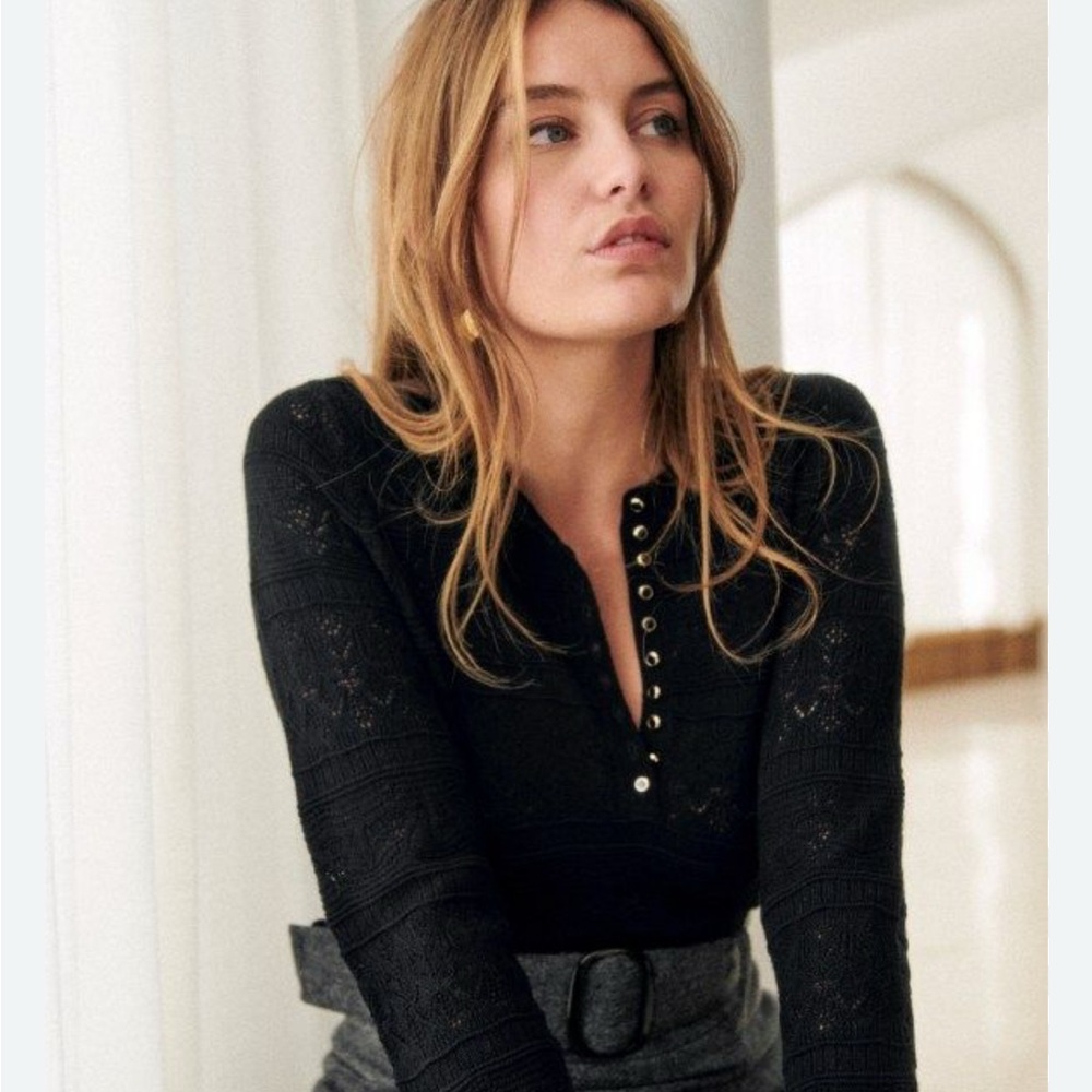 Sézane Black Sweater- Lyna Size M